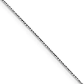 0.9mm 14k White Gold Solid Diamond Cut Cable Chain Necklace