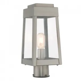 1 Lt Brushed Nickel Post Top Lantern