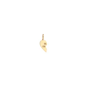 14k Midi Bitty Left Split Heart BFF Charm Charm