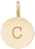 14k Small Engraved Initial Disc Charm Pendant