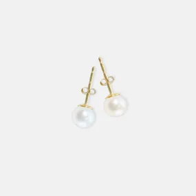 14K Yellow Gold Fresh Water Pearl Studs - Sample Sale