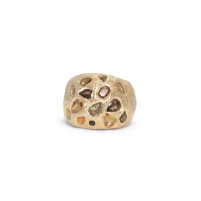 18K Cognac Diamond Cocktail Ring