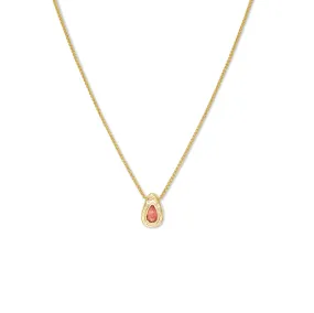 18K Teardrop Slider Necklace in Poppy Red Sapphire