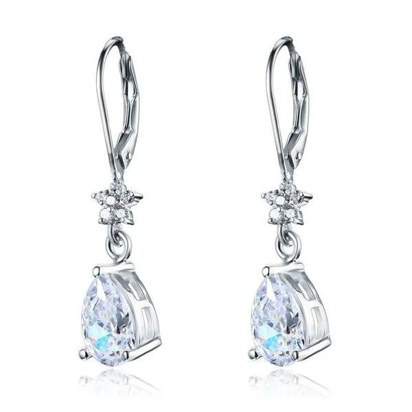 2 Carat 925 Sterling Silver Dangle Earrings MXFE8108