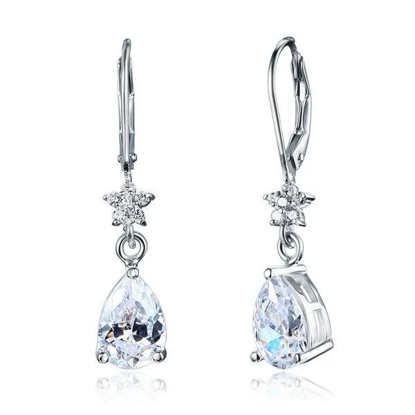 2 Carat 925 Sterling Silver Dangle Earrings MXFE8108