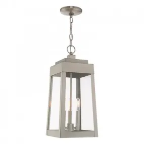 3 Lt Brushed Nickel Pendant Lantern