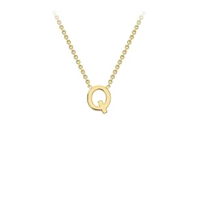 9K Yellow Gold 'Q' Initial Adjustable Letter Necklace 38/43cm