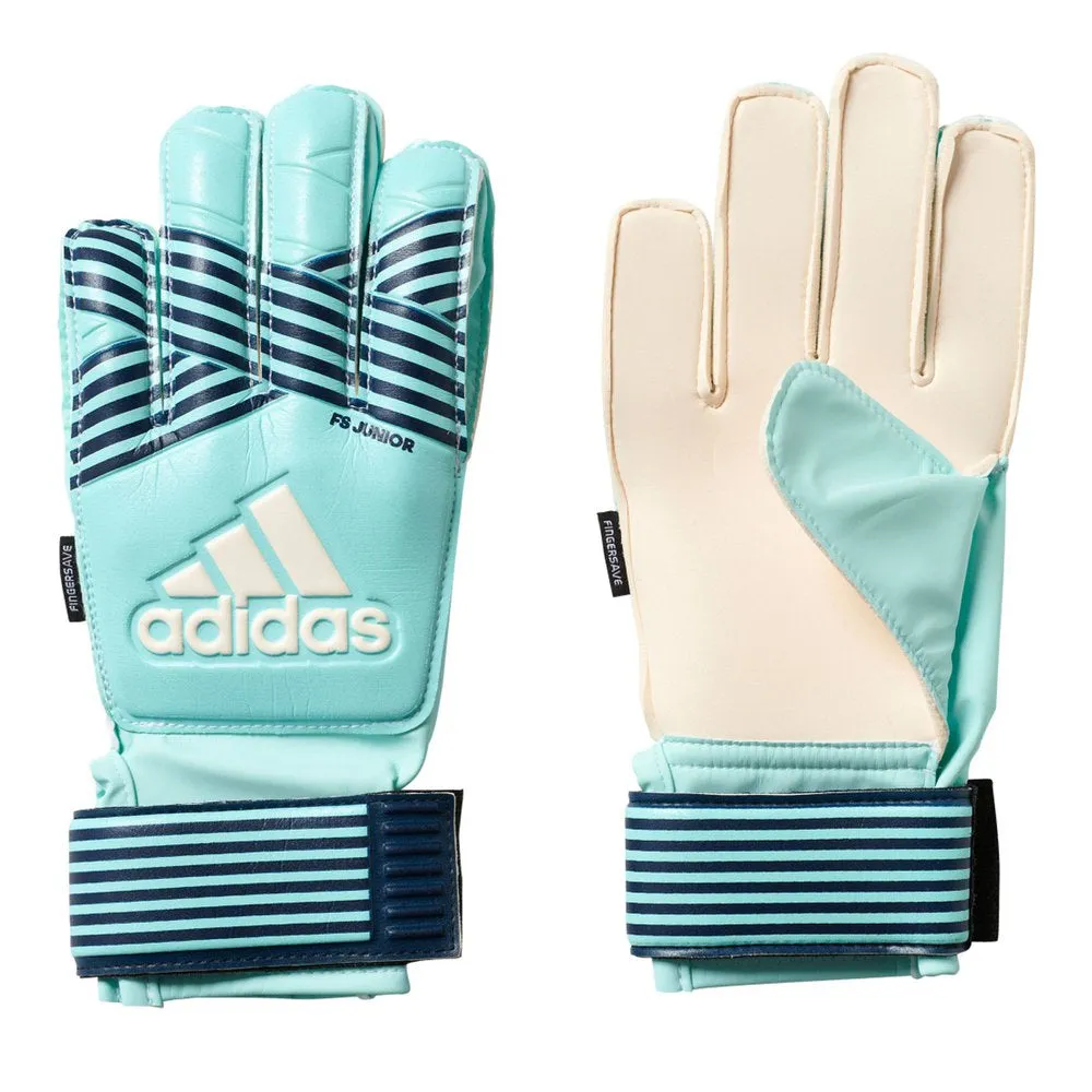 adidas Kids Ace Fingersave Goalkeeper Gloves Energy Aqua/Energy Blue