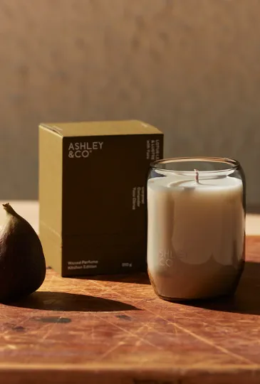 Ashley   Co Waxed Perfume Candle Kitchen Edition - Lotus Leaf and Lustre with Yuzu