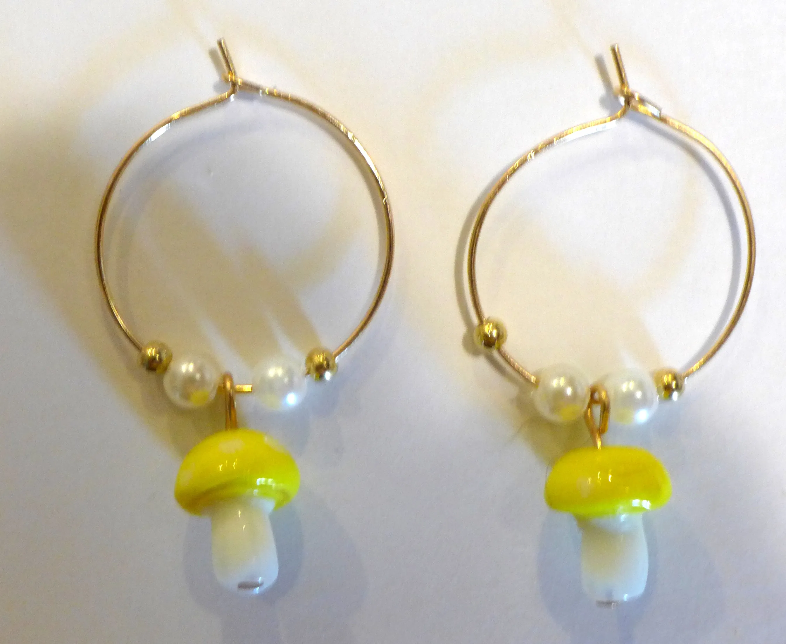 Assorted Color/Random Pick Mushroom on Rold Ring Earrings (1 Pair)