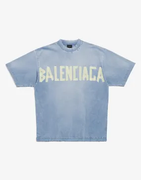 Balenciaga Blue Tape Type Medium T-Shirt