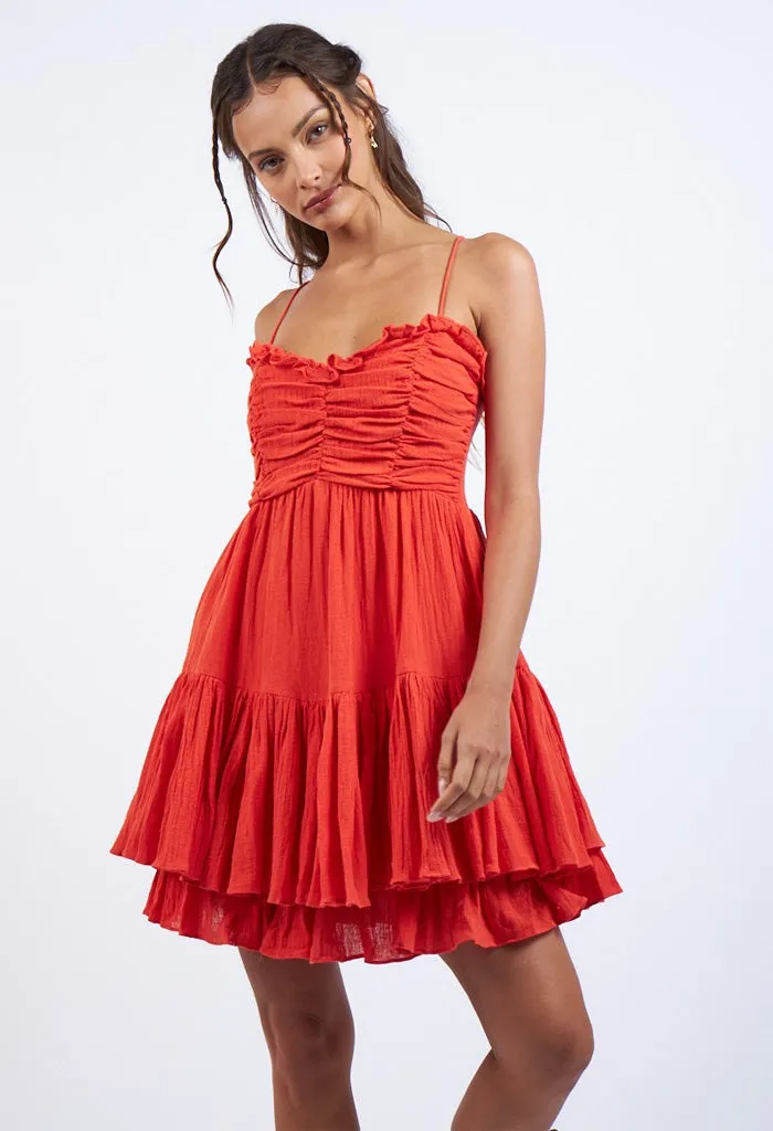 Barcelona Mini Dress-Tomato