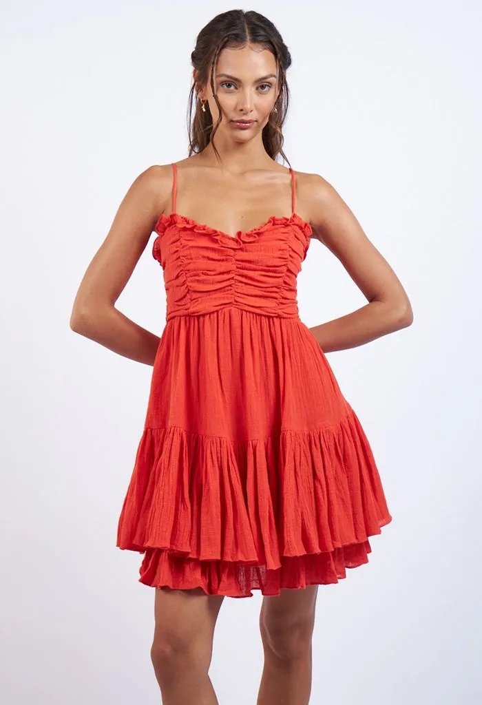 Barcelona Mini Dress-Tomato