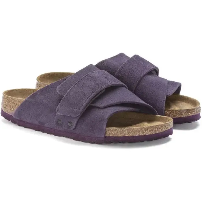 Birkenstock Kyoto Suede Leather  Wine Narrow Width