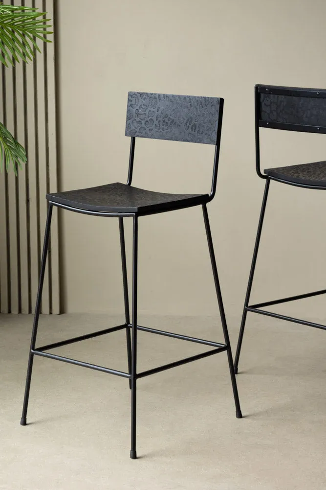 Black Leopard Love Bar Stool