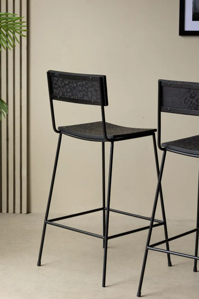 Black Leopard Love Bar Stool