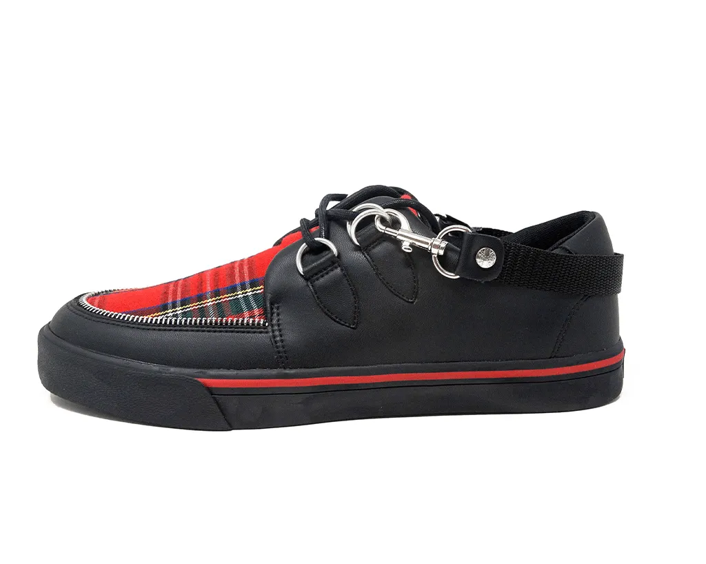 Black TUKskin & Red Tartan Sneaker