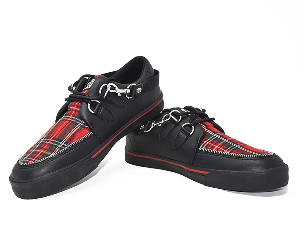 Black TUKskin & Red Tartan Sneaker