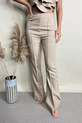 Camel High Waisted Suit Trousers