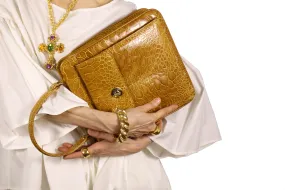 Caramel color turtle skin handbag