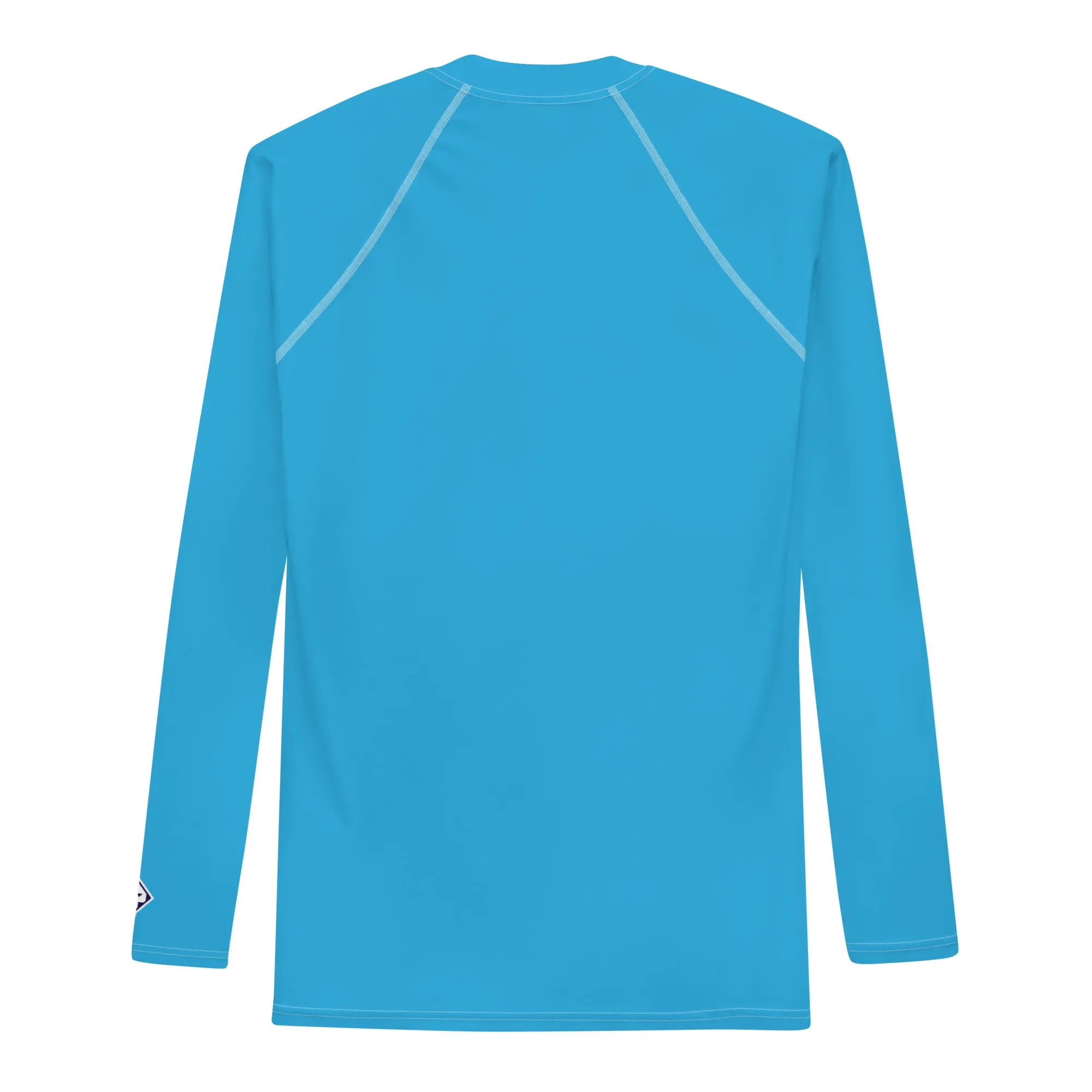 Casual Cool: Solid Color Rash Guard for Men - Cyan