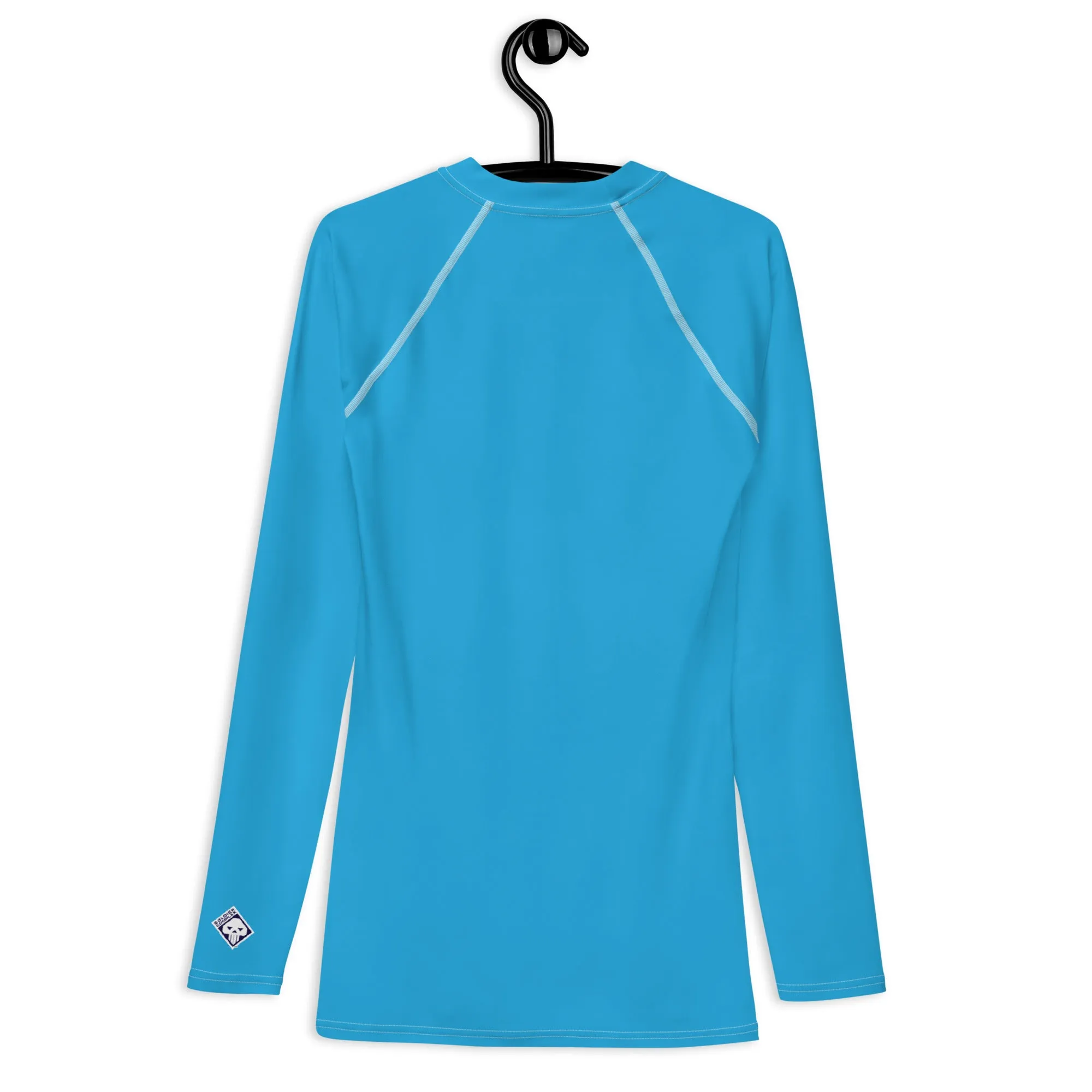 Casual Cool: Solid Color Rash Guard for Men - Cyan