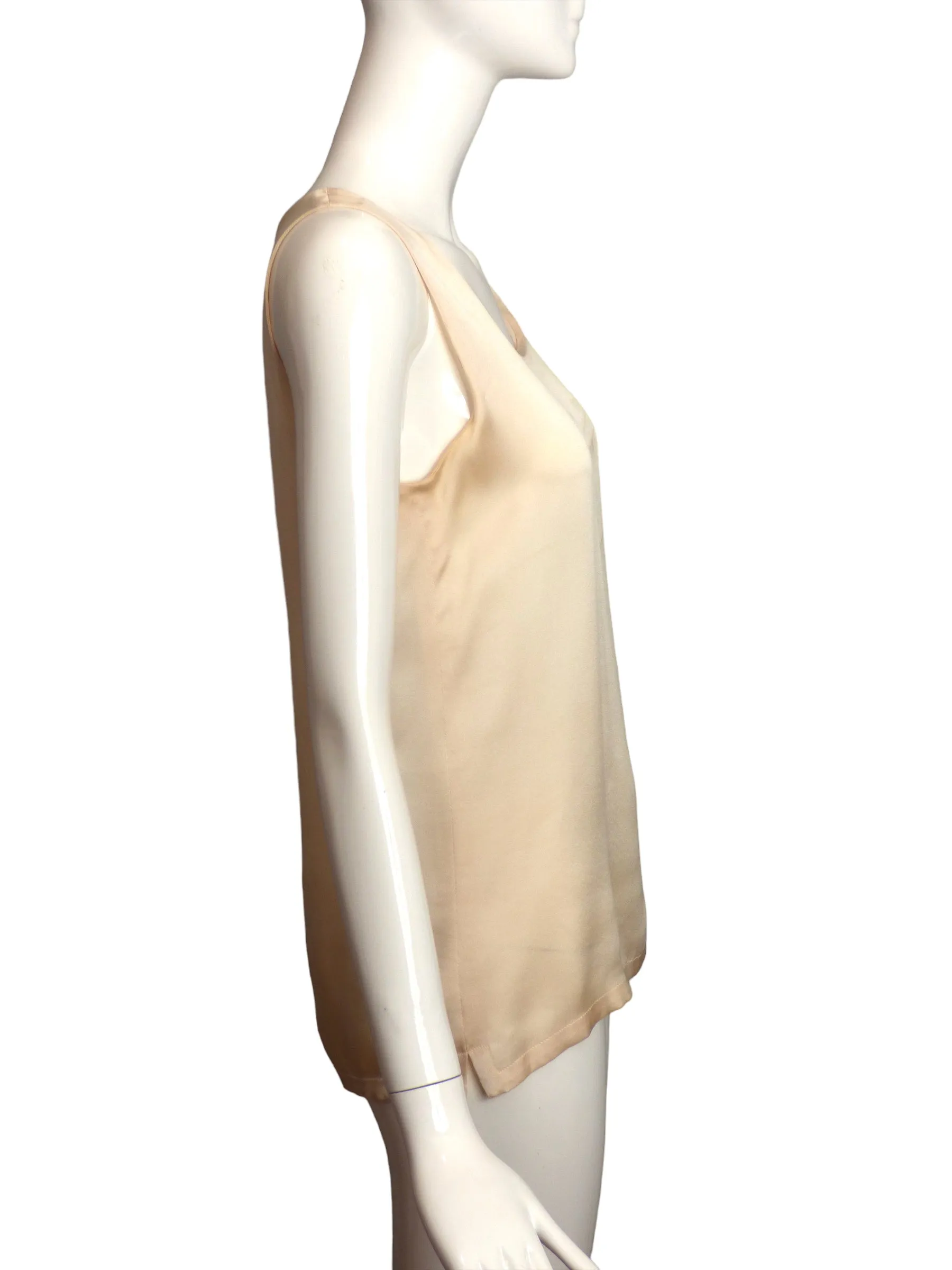 CHANEL- AS IS 1990s Ivory Silk Shell, Size 4