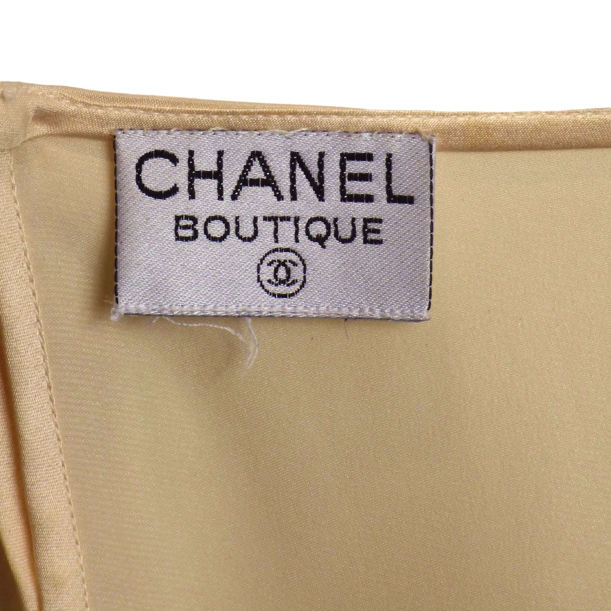 CHANEL- AS IS 1990s Ivory Silk Shell, Size 4