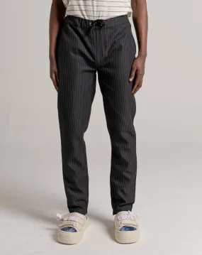 CONQUISTADOR MEN'S PINSTRIPE TROUSER - BLACK