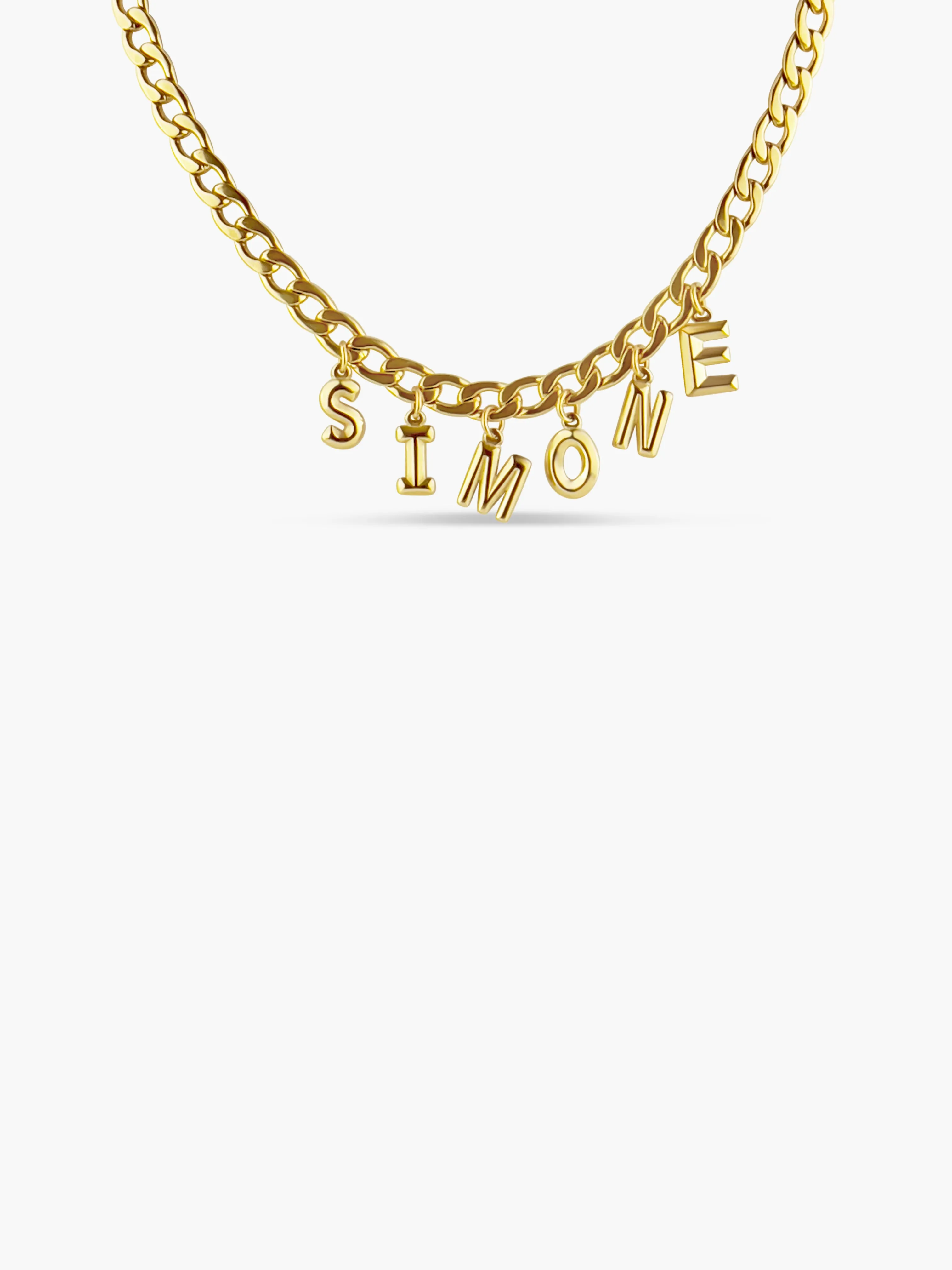 Cuban Link Bold Initial Name Necklace