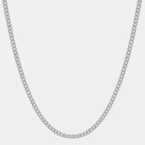 Cuban Link Chain - White Gold (3mm)