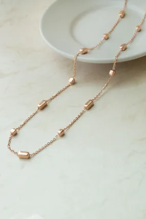 Cuboidal Game Rose Gold Plated Sterling Silver Chain