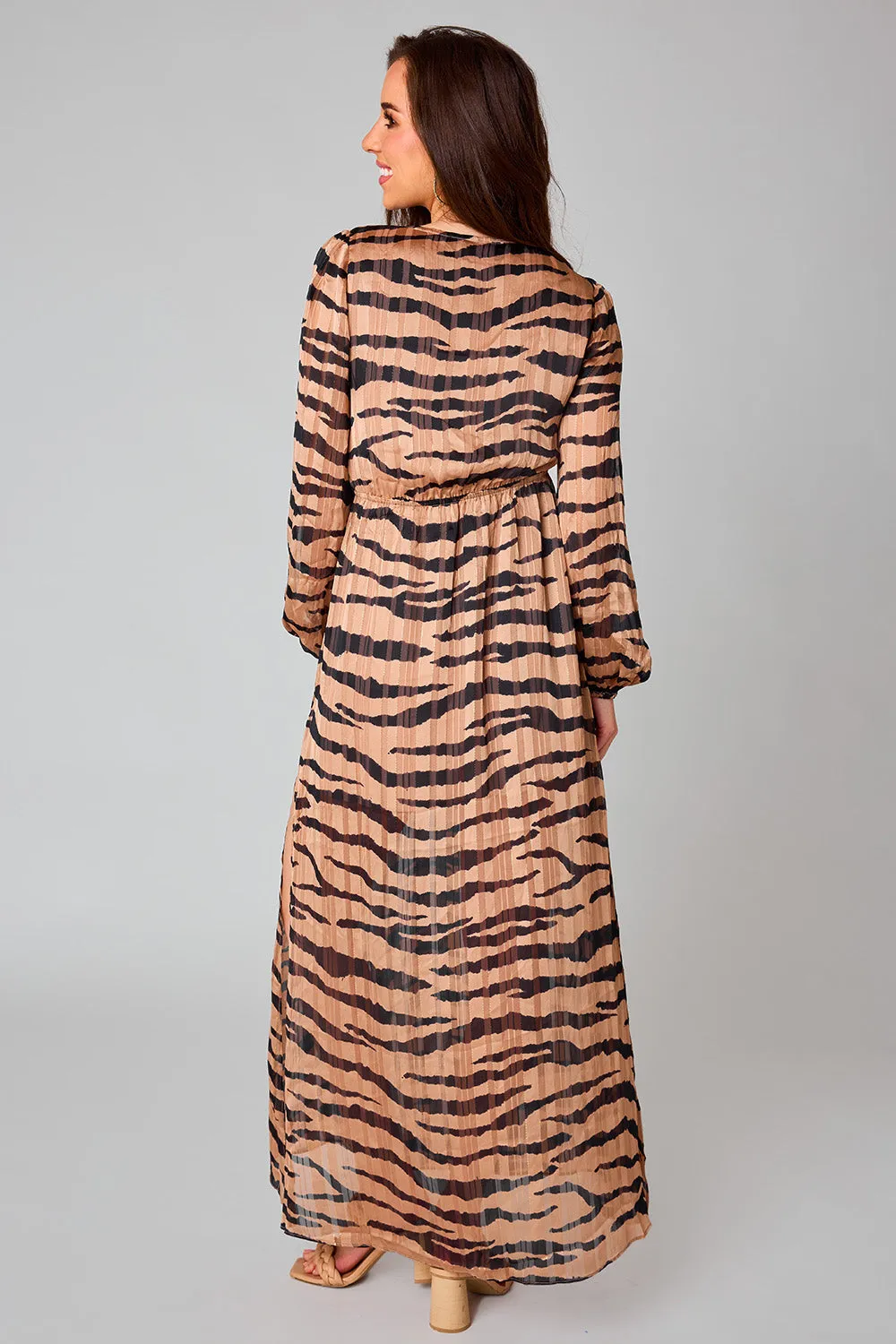 Desirae Long Sleeve Maxi Dress - Stampede