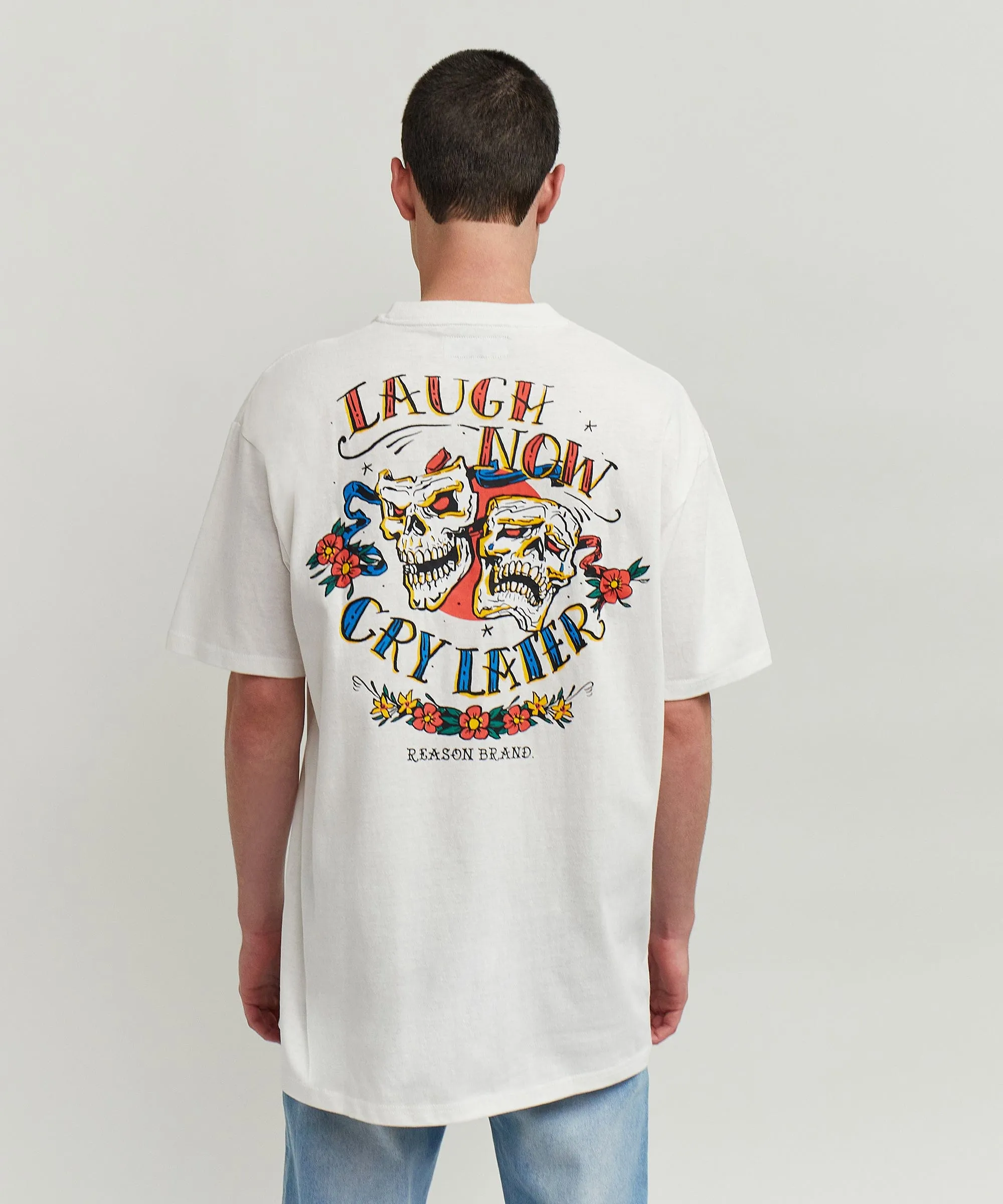 Drama Short Sleeve Graphic Print Tee - White