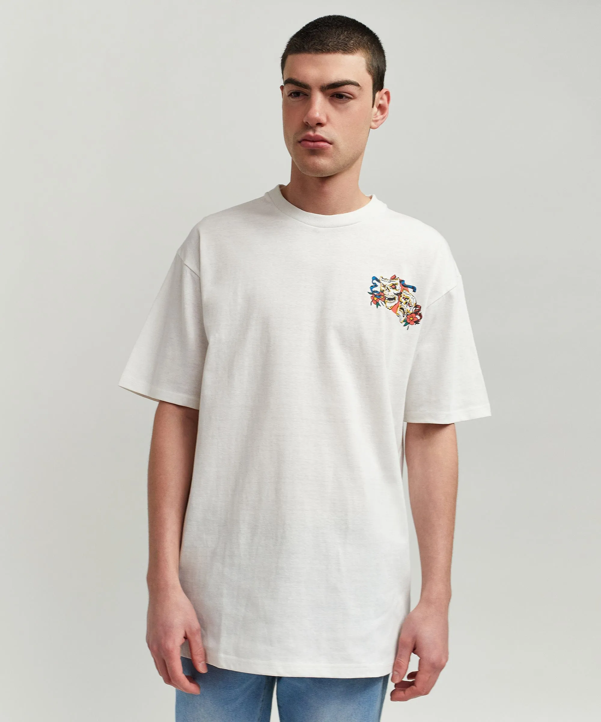 Drama Short Sleeve Graphic Print Tee - White