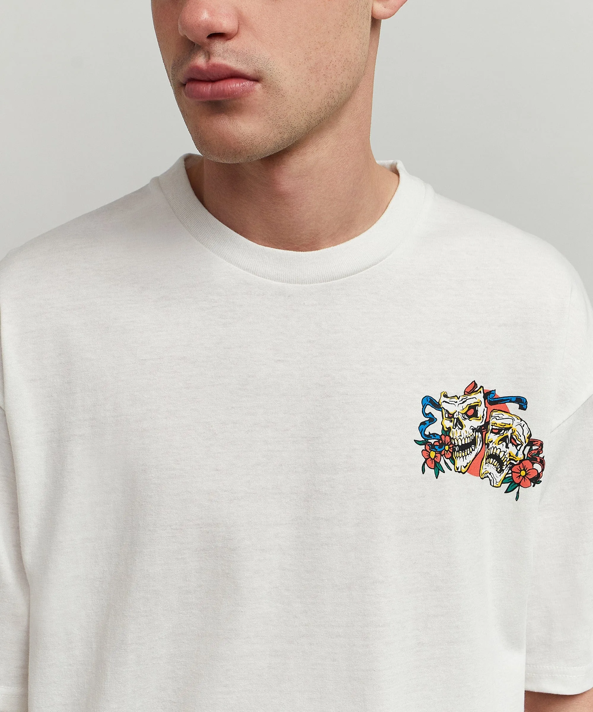 Drama Short Sleeve Graphic Print Tee - White