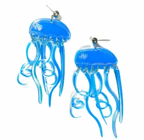 Earrings - Iridescent jellyfish drop