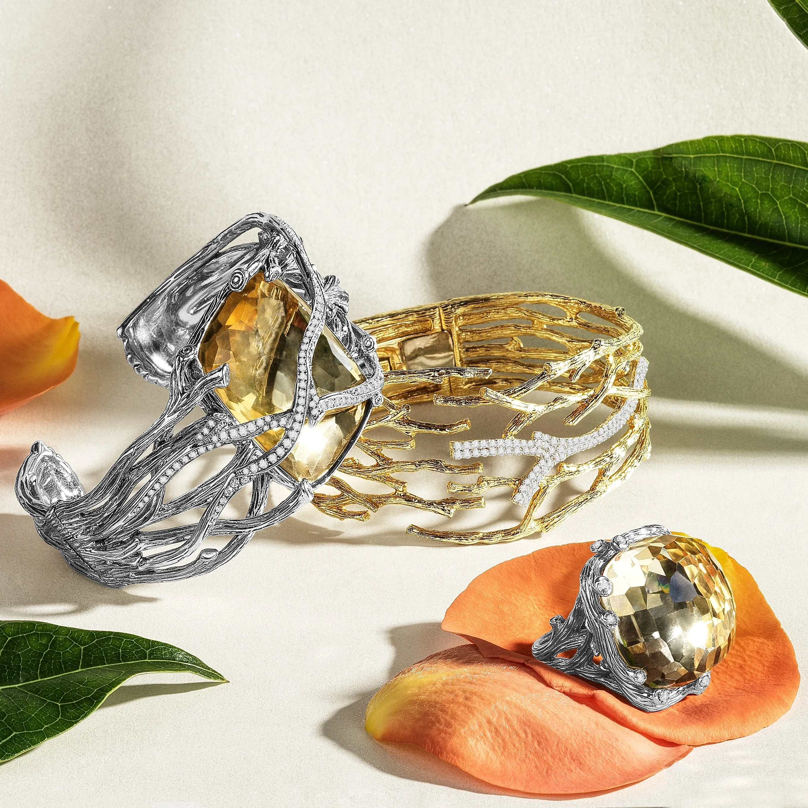 Enchanted Forest Cuff Bracelet with Diamonds