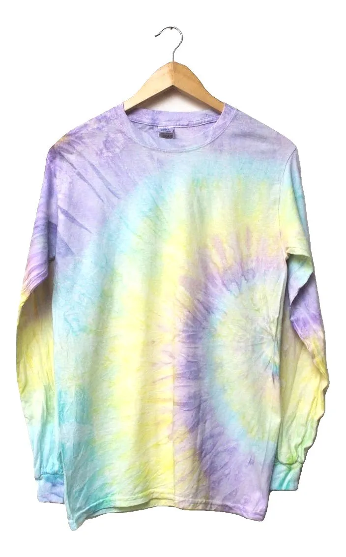 Ethereal Pastel Tie-Dye Long Sleeve Unisex Tee