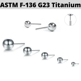 G23 Titanium Threadless Push In Plain Ball Top