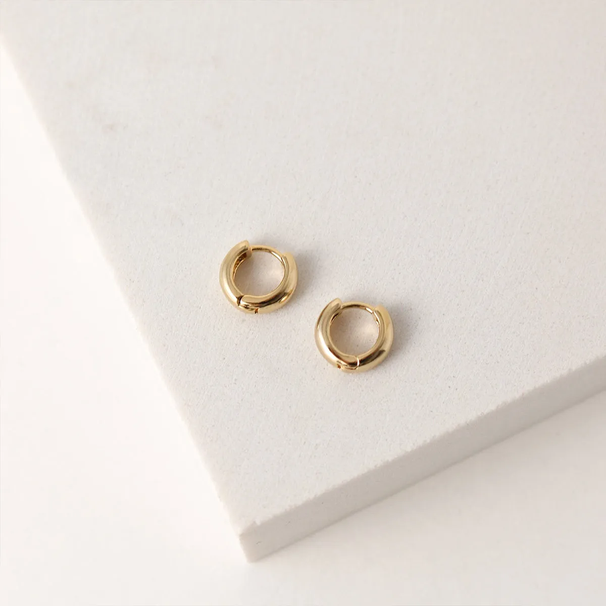 Gold Bea Huggie Hoop Earrings