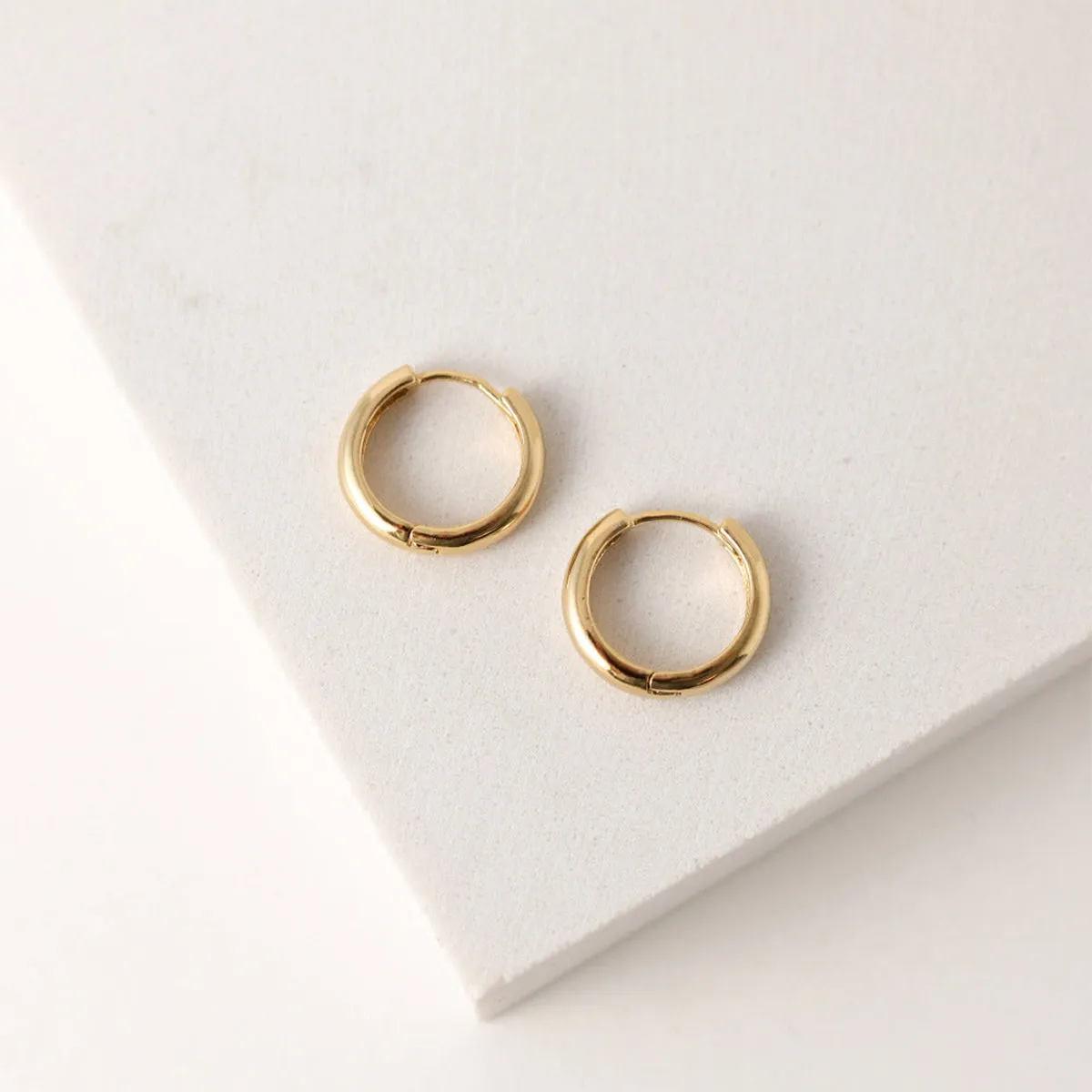 Gold Bea Huggie Hoop Earrings