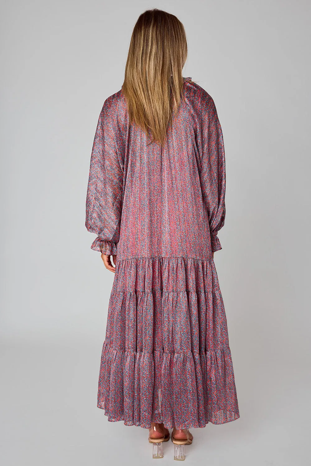 Greta Long Sleeve Maxi Dress - Forget Me Not