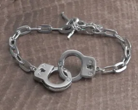 Handcuff Bracelet on Link Chain with keys