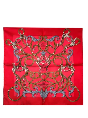 Hermes L'Instruction Du Roy Silk Pocket Square Scarf