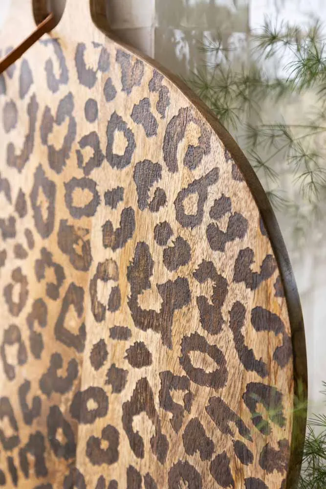 Leopard Print Mango Wood Serving Board - Large