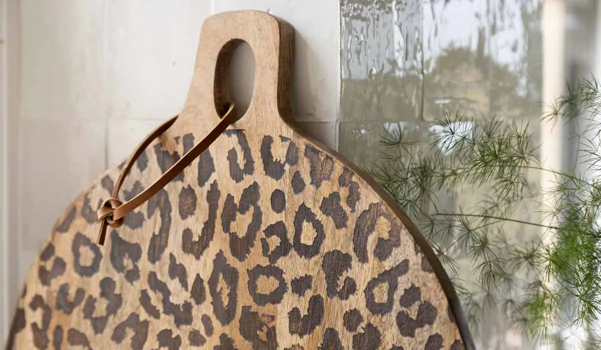 Leopard Print Mango Wood Serving Board - Large