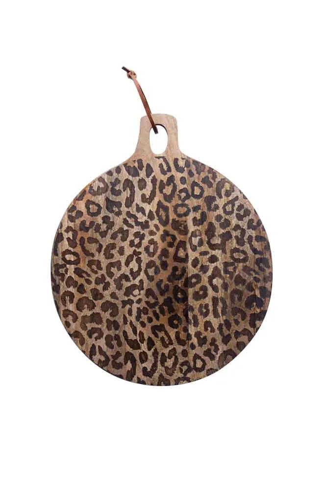 Leopard Print Mango Wood Serving Board - Large