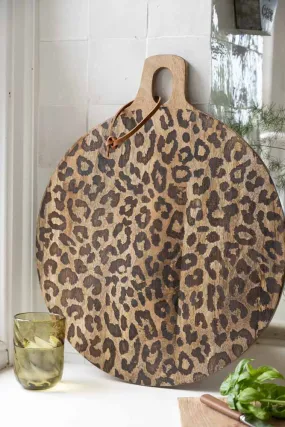 Leopard Print Mango Wood Serving Board - Large