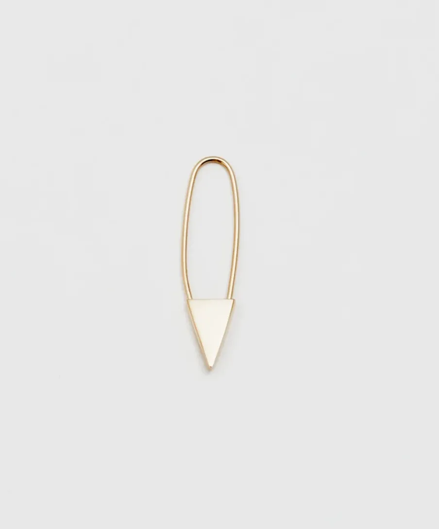 Loren Stewart ::  Triangle Safety Pin Earring, 14K Yellow Gold SINGLE